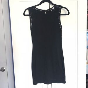Black Bodycon Dress with Lace Detail